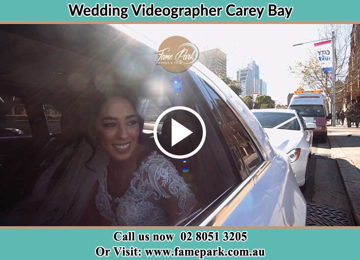 The Bride inside the wedding car Carey Bay NSW 2283