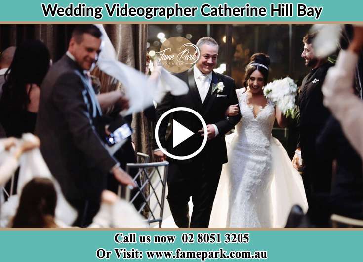 The Bride walking down the aisle with her father Catherine Hill Bay NSW 2281