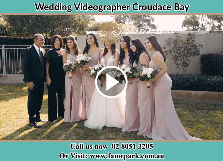 Bride and her secondary sponsors posed for the camera Croudace Bay NSW 2280