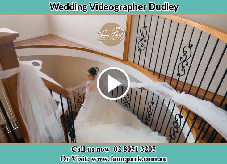 The Bride walking downstairs Dudley NSW 2290