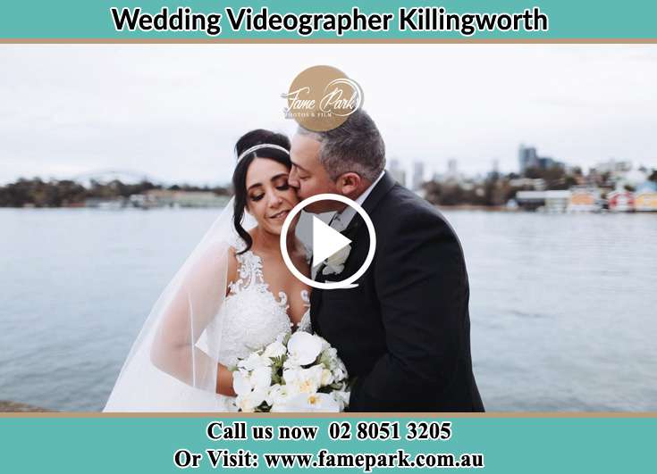 Bride and Groom kissed at the shore Killingworth NSW 2278